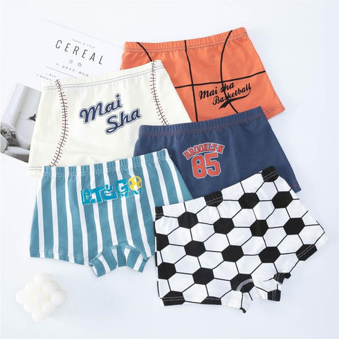 Boys' Sports Cotton Underwear (five Pack)
